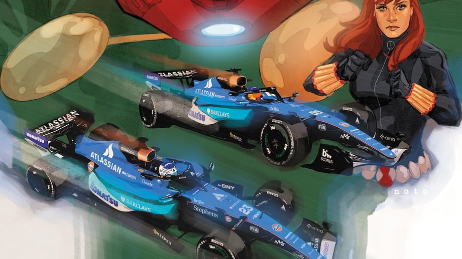 Marvel Comics And Williams Racing Reveal New Look At Iron Man: Racing Towards Doom Comic Crossover